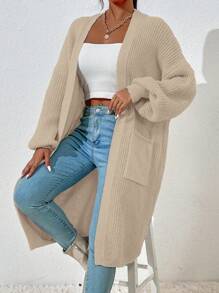 Chiquease Cárdigan elegante de unicolor informal, para primavera/otoño, con mangas largas