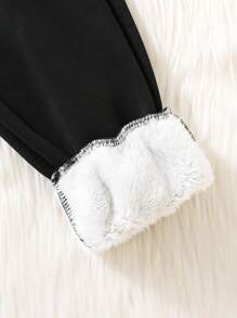 SHEIN Tween Boys Winter Basics All-Match Casual Plush Sweatpants