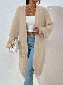 Chiquease Cárdigan elegante de unicolor informal, para primavera/otoño, con mangas largas