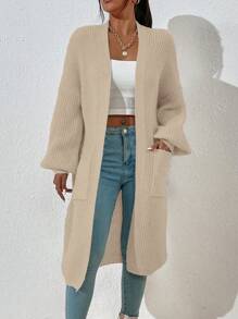 Chiquease Cárdigan elegante de unicolor informal, para primavera/otoño, con mangas largas