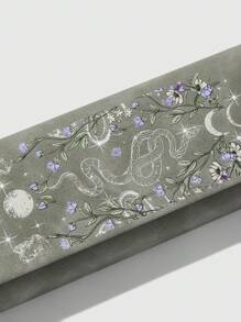 ROMWE Fairycore 蛇皮图案印花眼镜盒，适合日常使用，万圣节