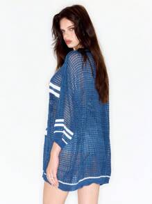 MUSERA Y2K Oversized Knit Football Top - Multicolor - View 2