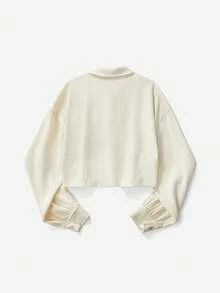 Muchica Chaquetilla corta de manga larga de pana para otoño/invierno de mujer - Albaricoque - Ver 4