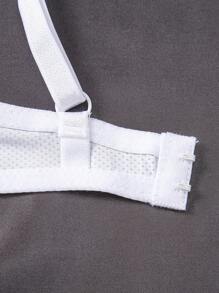 2 件/套女士纯色细肩带文胸带钢圈 - 黑與白 - 查看 6