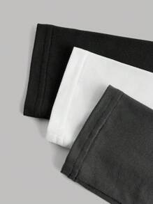 SHEIN Girlism Tween Girls' Casual Simple Comfortable Solid Square Neck Ruched Waist Multi-Packs T-Shirts - Multicolor - View 8