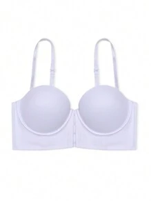 DesireSculpt Sujetador con cierre frontal con push-up y correa para el hombro desmontable, fácil de poner y quitar, realza pechos pequeños y es invisible como sujetador sin tirantes, con aros, incluye correas regulares e invisibles, adecuado para uso diario, ocasiones formales y puede usarse como prenda única