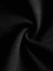 Teen Girl Solid Color  Flared Leg Casual Jeans - Black - View 4