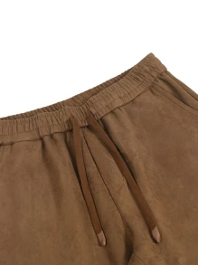 Manfinity EMRG Pantalones rectos informales con cintura elástica suelta, estilo streetwear estadounidense