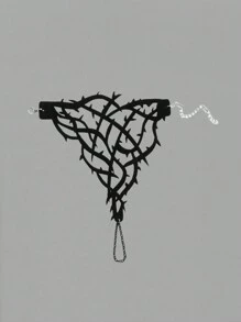 ROMWE 1 Vòng Tay Có Ngón Màu Đen Phong Cách Gothic Độc Đáo Cho Nữ, Halloween - màu đen - Xem 3