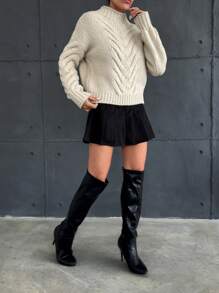 SHEIN Thick 3 GG Graphic Pattern Knitwear Sweater Casual