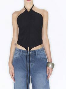 MUSERA Y2K Halter Neck Cami Top Summer Ibiza Going Out Tops