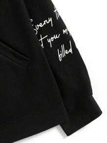 Manfinity EMRG Áo khoác & áo khoác nam in khóa kéo thường ngày, áo khoác dài tay họa tiết màu đen có khóa kéo khi đi chơi, quà tặng cho bạn bè, chồng, bạn trai - màu đen - Xem 5