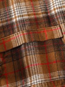 SHEIN Big Boy Casual Plaid Print Hooded Jacket