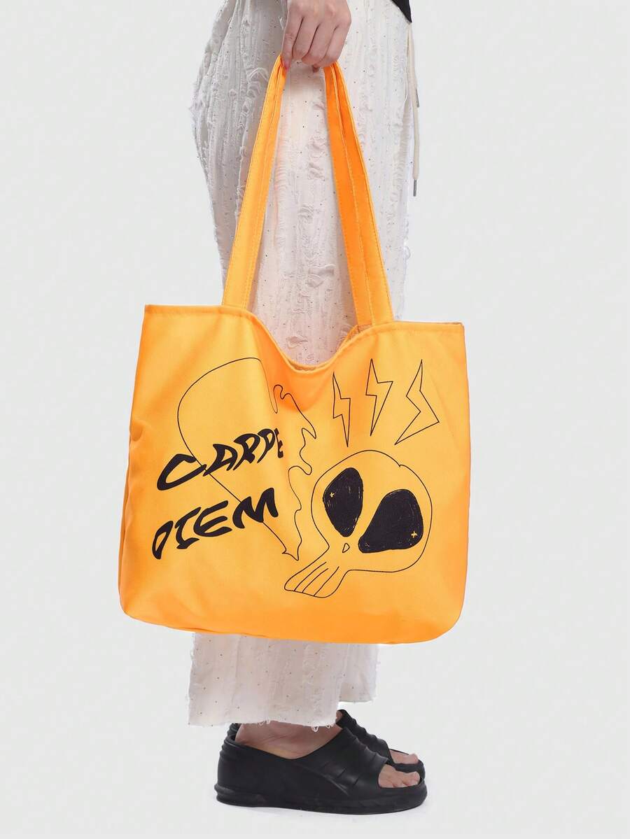 RW Artist Vogue Unique Printed Large Capacity Women Tote Bag - Yellow - View 1