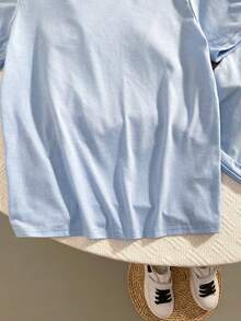 10 件套青少年男孩圆领短袖 T 恤和短裤 - 淺藍色 - 查看 5