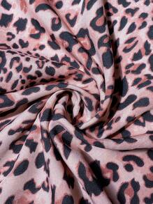 SHEIN EZwear Pantalon ample à jambes larges avec poches, en tissu tissé à motif léopard, taille haute, mode polyvalente pour les femmes grandes tailles pour un port casual et quotidien en été