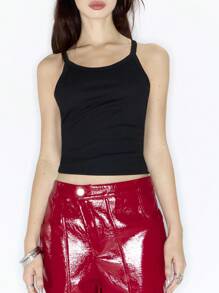 MUSERA Y2K Sheer Racer Cami Top Going Out Top Vacation Spring Summer Fall