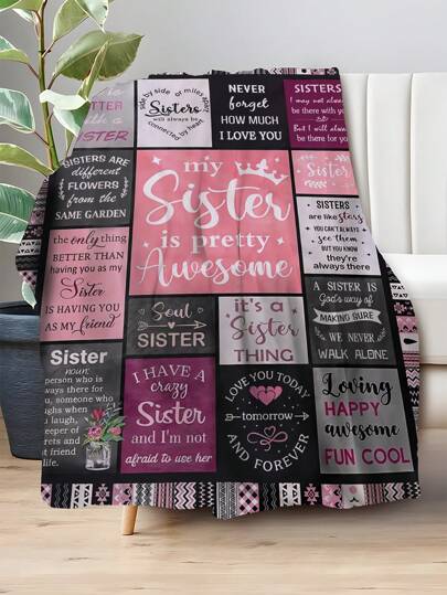 1pc Pink Plaid Flannel Blanket/Soft And Warm Blanket For All Seasons/Gift Square Blanket/Bed Chair Car Sofa Blanket,Fall Decor,Autumn Decor,Room Decor