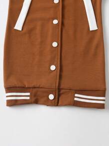 SHEIN فستان بلوك ألوان بطبعات بسيطة للفتيات الصغيرات - بني - مشاهدة 5