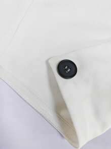 INAWLY Women Button Decor Backless Camisole Elegant Minimalist Blouse - White - View 5