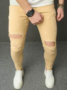 Manfinity LEGND Skinny casual all-match jeans voor heren met gescheurde zakken