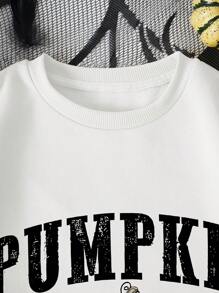 INAWLY 万圣节南瓜印花圆领运动衫