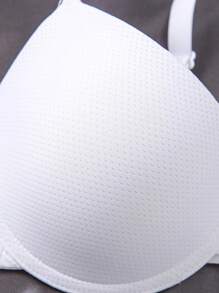 2 件/套女士纯色细肩带文胸带钢圈 - 黑與白 - 查看 4