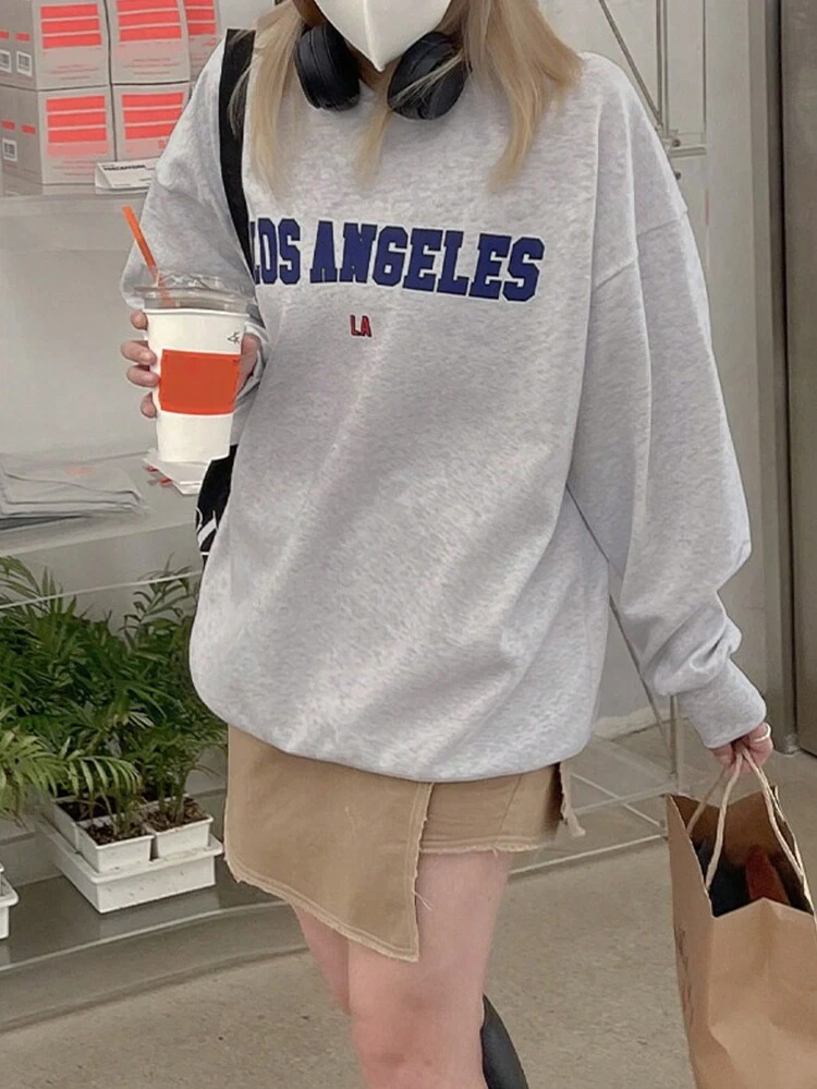 Women's Loose Casual Printed Long Sleeve Sweatshirt,Fall Clothes