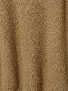 SHEIN LUNE Suéter de punto con cuello redondo, manga larga y aplicaciones florales, para talla grande, para otoño e invierno - Camel - Ver 6
