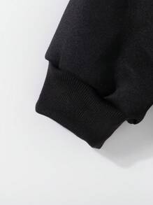 SHEIN Explorewe Tween Boy Casual Colorful Devil Face Print Sweatshirt, Autumn, For Halloween Party - Black - View 5