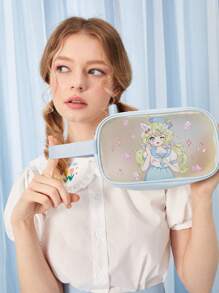 ROMWE Kawaii 透明磨砂拼布皮革化妆包 - 無色 - 查看 1