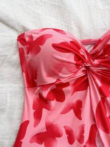 Soleia 女士抹胸扭纹全印花背心，适合休闲和度假 - 彩色 - 查看 5