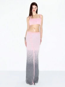 MUSERA Y2K Chunky Knit Cami Crop Top Spring Summer Vacation Cute Pastel - Pink - View 5