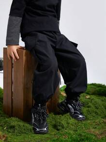 SHEIN 3pcs Young Boy Casual Sporty Loose Jogger Pants Set Suitable For Travel, School, And Spring/Summer Seasons - Multicolor - View 4