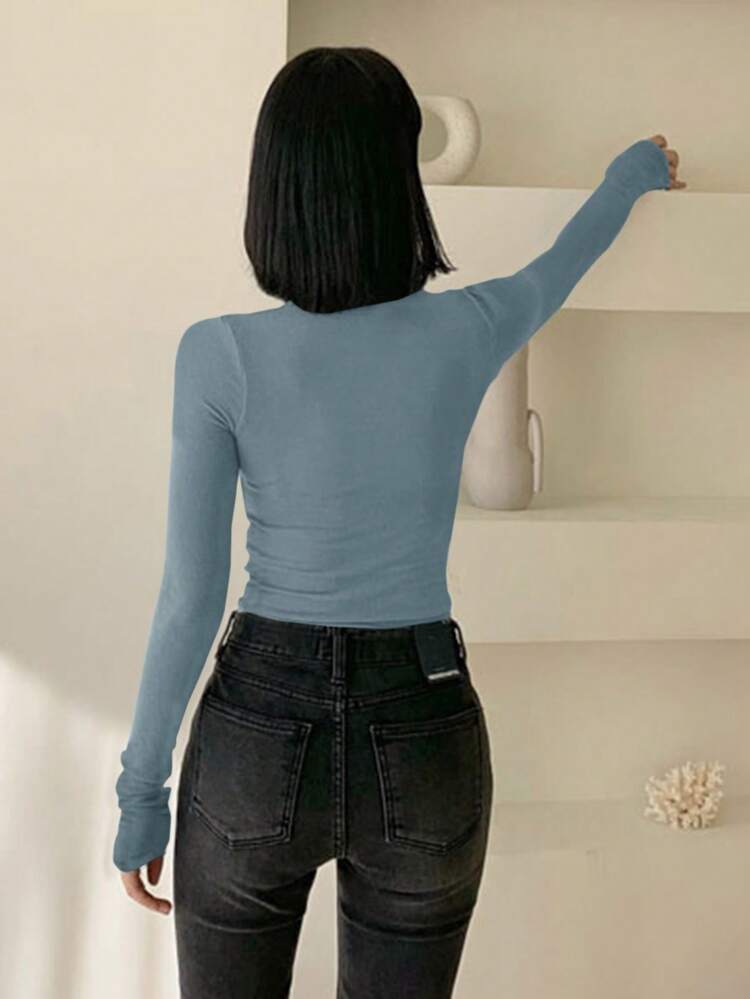 Women's Turtleneck Long Sleeve Fitted Elegant Gentle Elegant Solid Simple T-Shirt,Fall Women Clothes