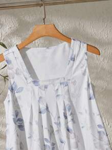 SHEIN LUNE Women's Summer Casual Floral Print Square Neck Loose Tank Top