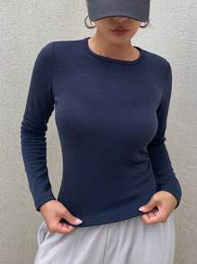 DAZY Women Thermal Lined Thermal Base Layer T-Shirt Long Sleeve Women Tops, Thermal Lined Fall, Winter Thermal Lined