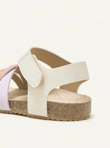 Cozy Pixies 1 Pair Fashion Versatile Criss-Cross Weaving Casual All-Match Contrast Color Cute Girls Kid Comfortable Flat Sandals - Beige - View 8