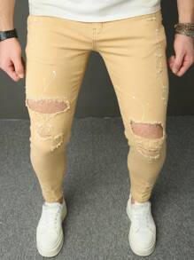 Manfinity LEGND Skinny casual all-match jeans voor heren met gescheurde zakken