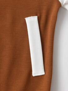 SHEIN فستان بلوك ألوان بطبعات بسيطة للفتيات الصغيرات - بني - مشاهدة 6