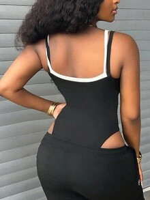 SHEIN Slayr Women's Black And White 2 In 1 Bodysuit - Black and White - View 2