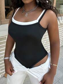 SHEIN Slayr Women's Black And White 2 In 1 Bodysuit - Black and White - View 3