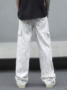 Manfinity Hypemode Men All-Over Print Pocket Casual Straight Leg Pants - Apricot - View 2