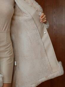 Anewsta Thick Fluffy Trimmed Fluffy Outwear Jacket For Women