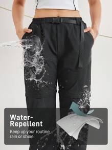 In My Nature Women's Camping Hiking City Commuting Detachable Two-Section Outdoor Trousers - Black - View 7