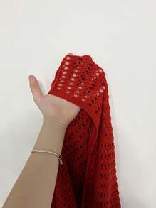 SHEIN Unity Women's Boat Neck Long Sleeve Loose Comfortable Sexy Charming Elegant Sweater - Orange - View 7