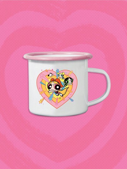 The Powerpuff Girls | ROMWE 1pc Cute Multicolor Cartoon Heart Shape Edge Mug