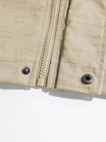 Manfinity Homme Men's Mature Casual Daily Jacket Coat - Khaki - View 4