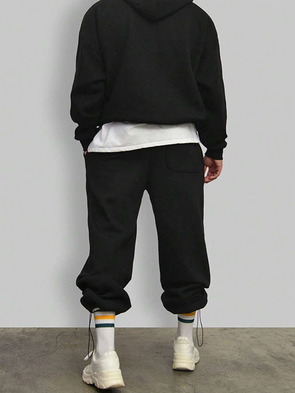 2pcs/Set Men's Hoodie Outfit, Drawstring Letter Printed Long Sleeve  Tracksuit Sweatshirt And Comfortable Casual Pants, Autumn