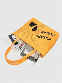 RW Artist Vogue Unique Printed Large Capacity Women Tote Bag - Yellow - View 6